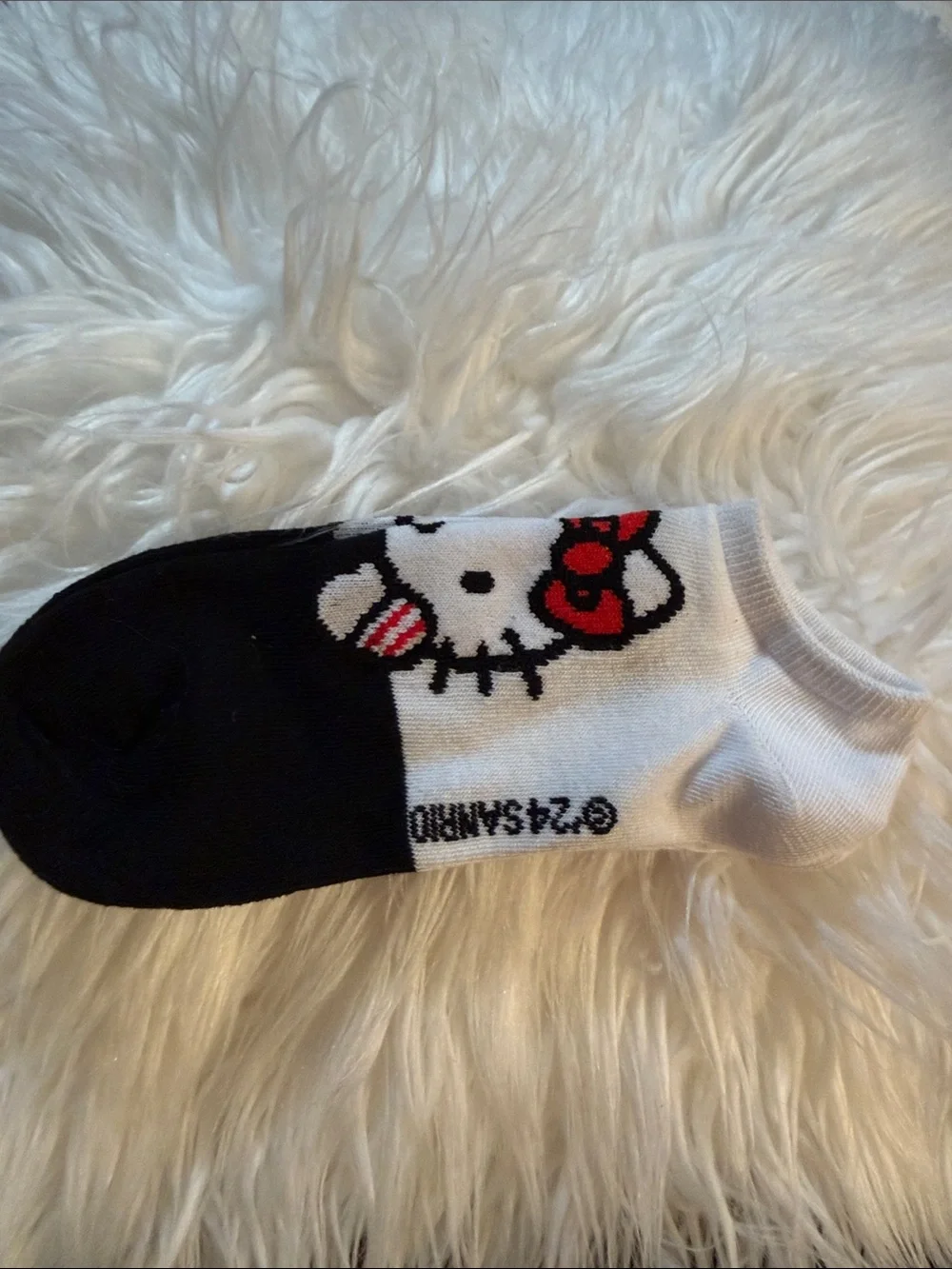 Hello Kitty No-Show Socks in Black, White & Red